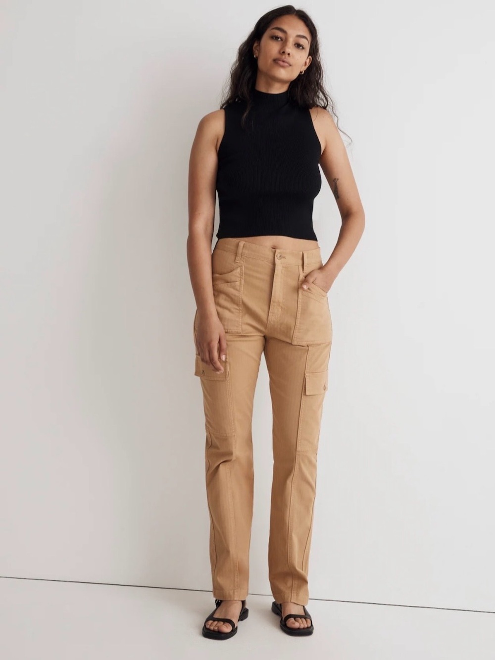 Madewell '90s Cargo Jeans Women's Size 28 Khaki Tan Straight Leg